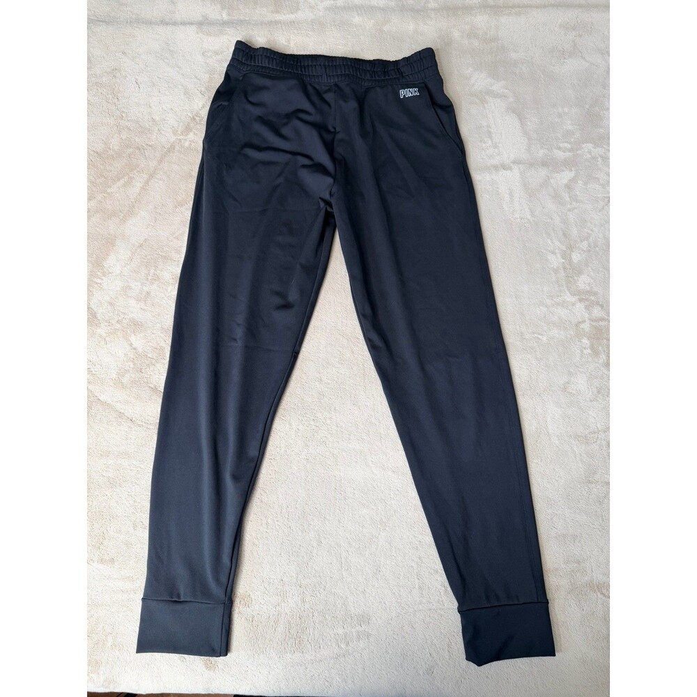 Pink Victoria Secret Women’s Sport Fitted Pants Black Side Pockets Size L